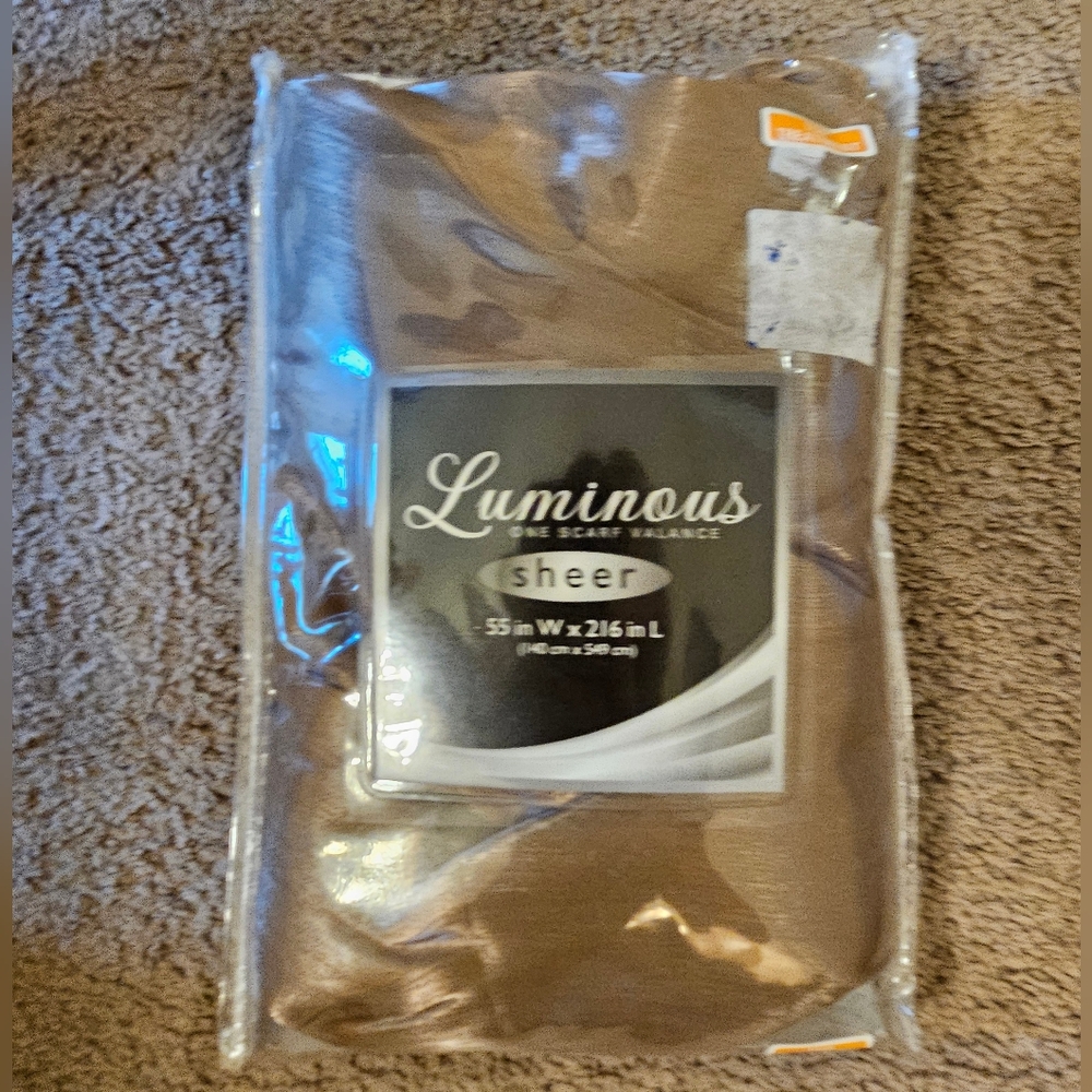 Luminous Shiny Tan/Gold Scarf Valance